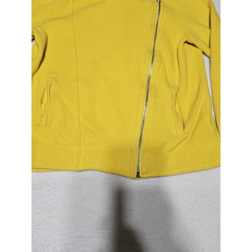 Lauren Ralph Lauren Yellow Knit Motorcycle Jacket, Small Zipper/ Button - Picture 2 of 8